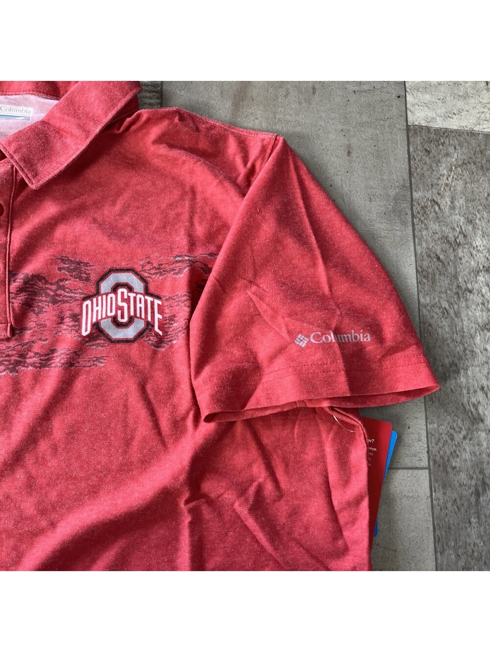Columbia Men's Polo Shirt (Ohio State)  Size Large NCAA $65 MSRP NWT SUPER SOFT